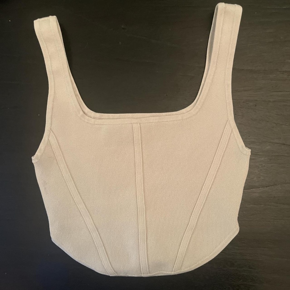 House of Harlow 1960- Cream Sleeveless Women's Crop Top
